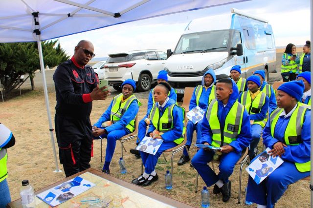 Class in session - ATNS Chairperson, Mr Zola Majavu unpacking air traffic control protocols to learners on the day.